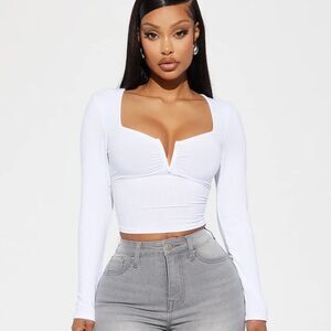 Anaya Ribbed Top - White/ NWOT